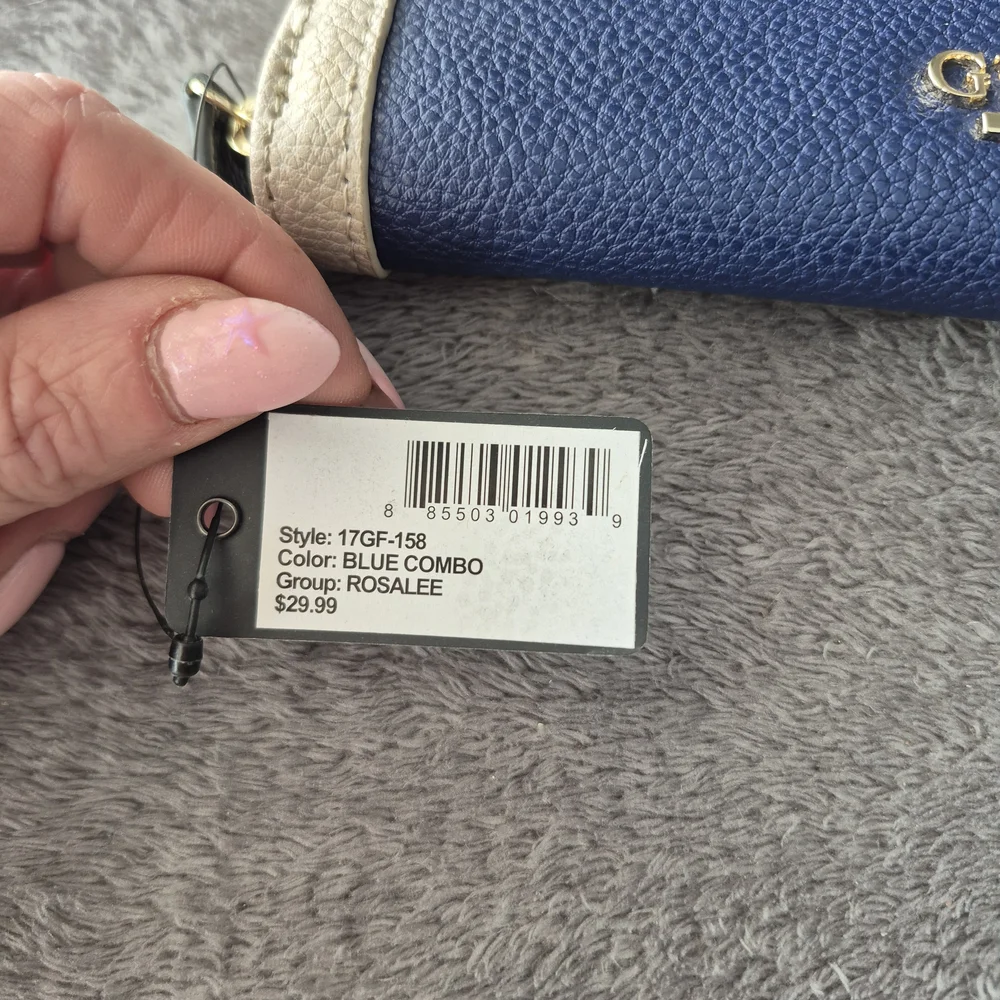 GUESS Blue and Cream Women's Wallet - Picture 5 of 12